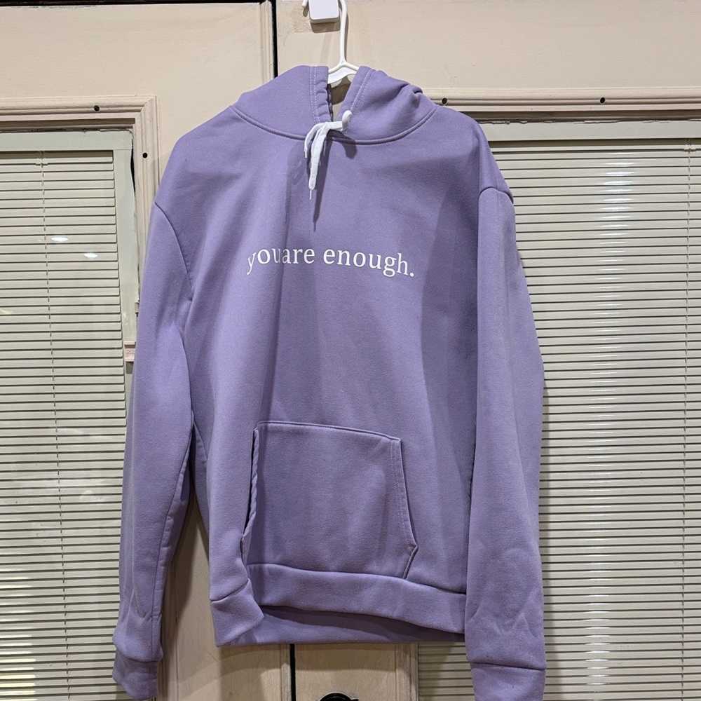 Purple Hoodie with 'You Are Enough' Text